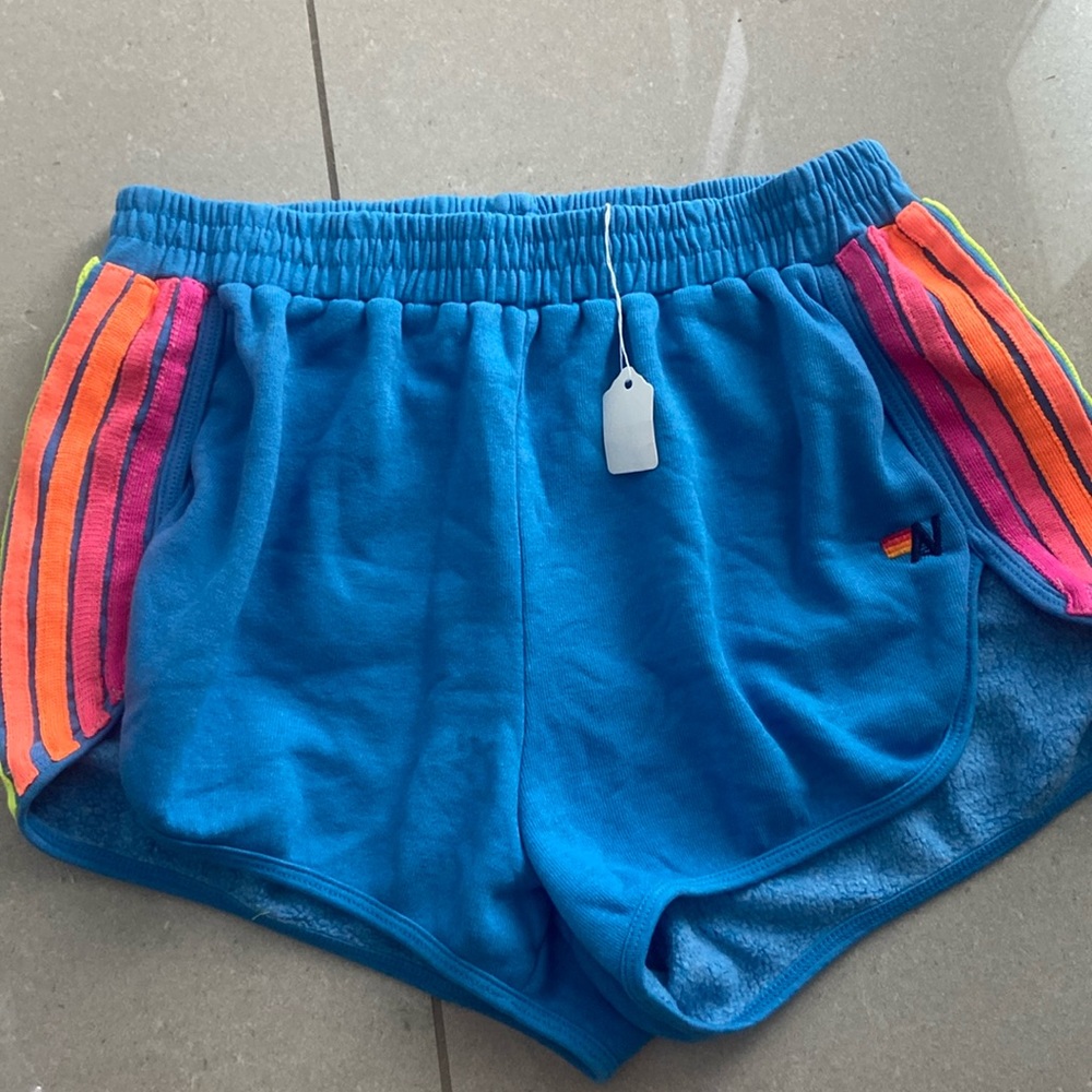 Aviator Nation 5 STRIPE JOGGER SHORTS - OCEAN // NEON PINK YELLOW
XL